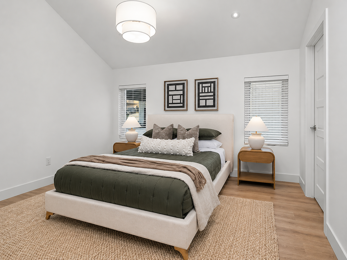 Master bedroom angled view with jute area rug - 2807 S 14th Ave, Ozark, MO